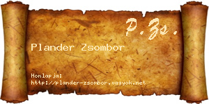 Plander Zsombor névjegykártya