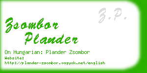 zsombor plander business card